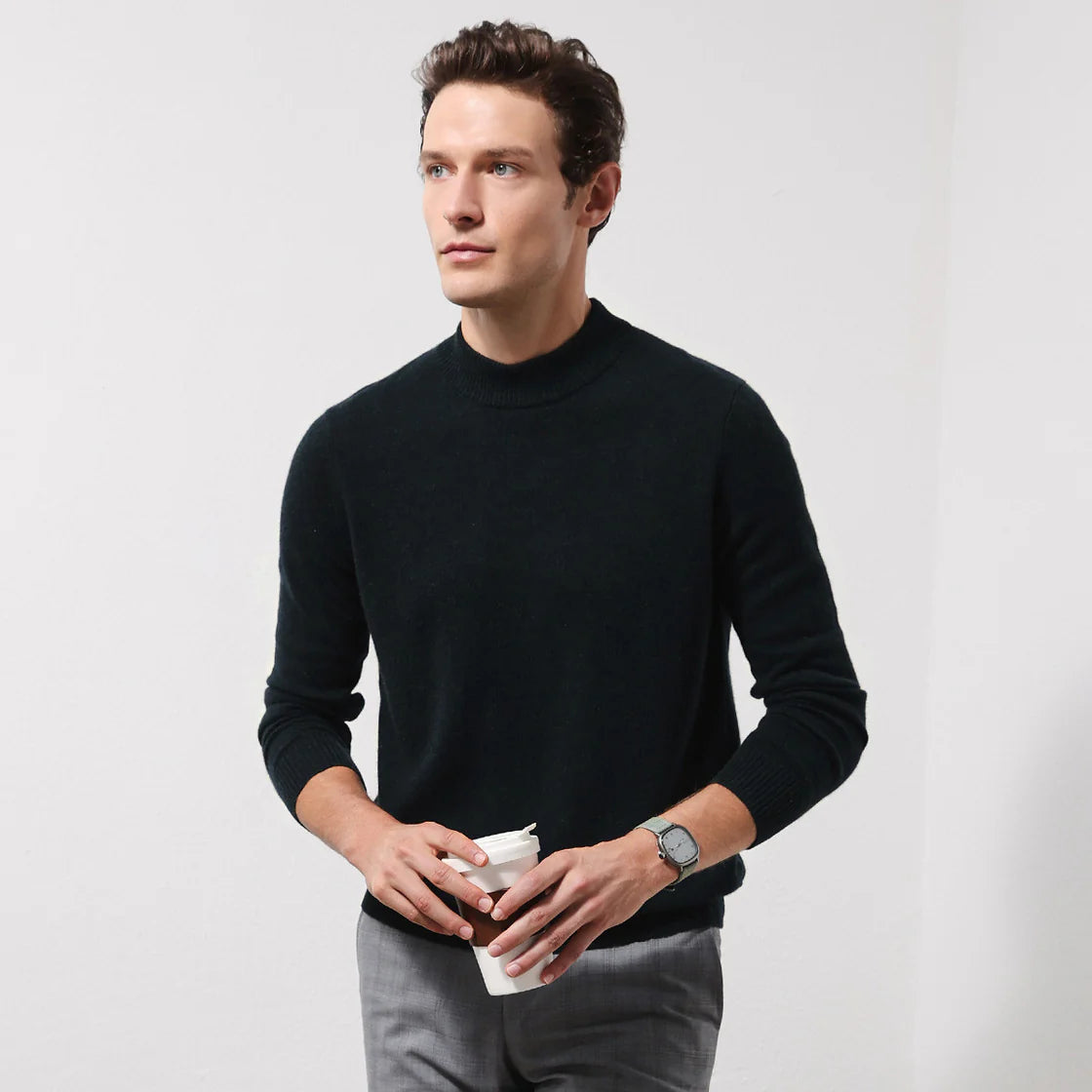 MALE CREWNECK CASHMERE SWEATER