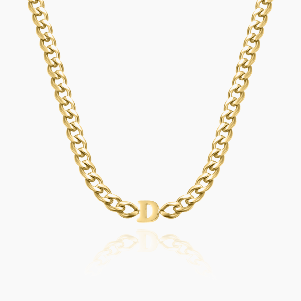 Letter Choker w/ XL Cuban Chain