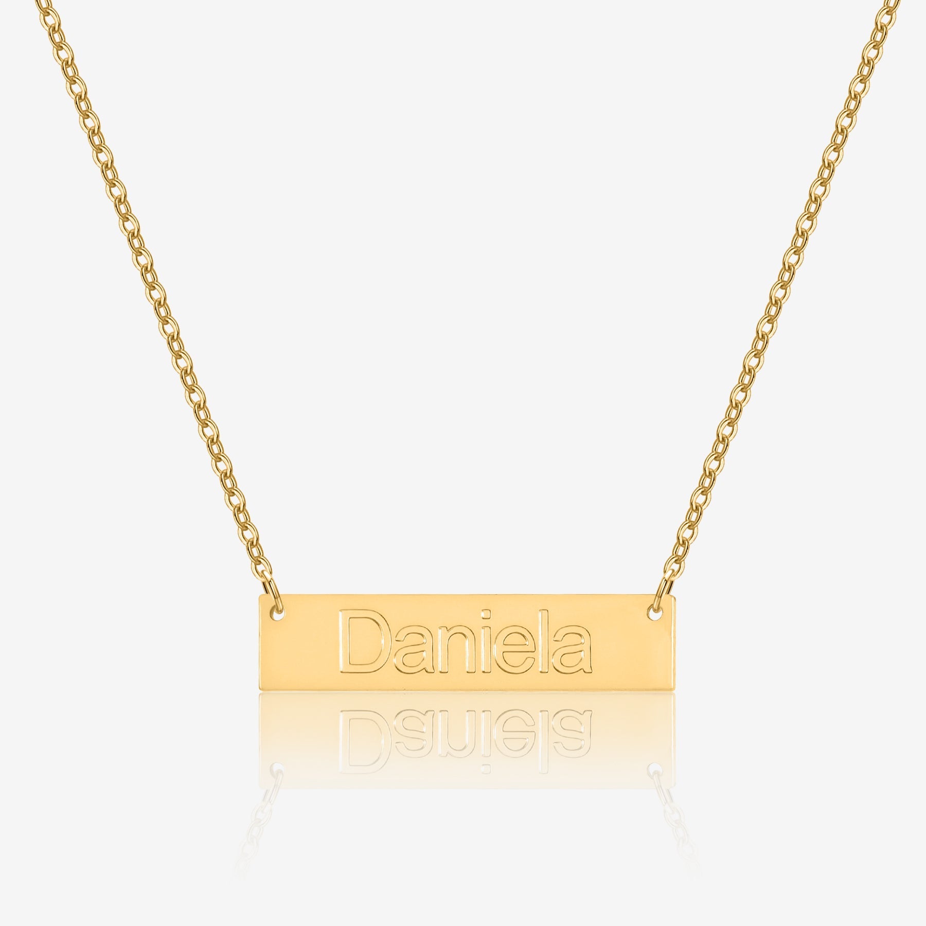 Embossed Engraved Bar Necklace