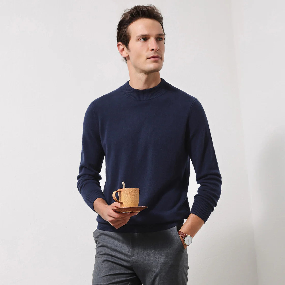 MALE CREWNECK CASHMERE SWEATER