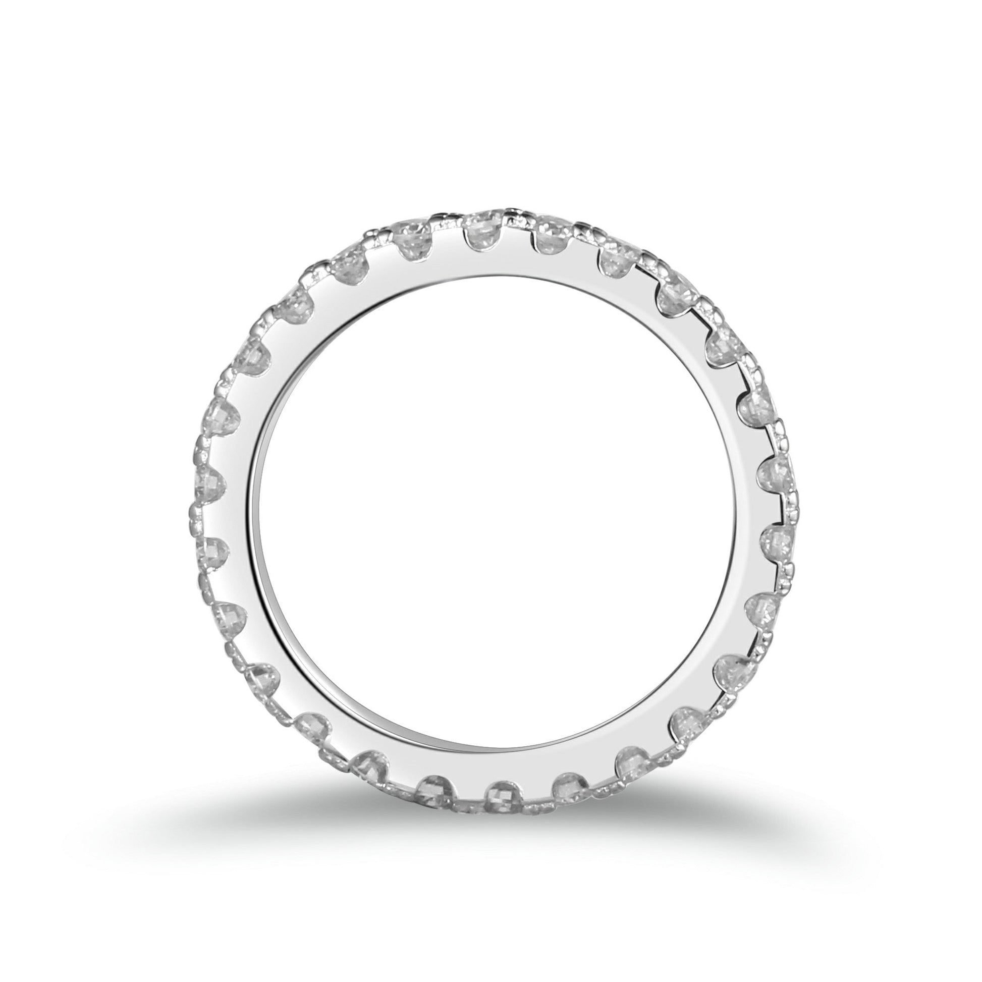 Pave Round Cut Moissanite Eternity Band