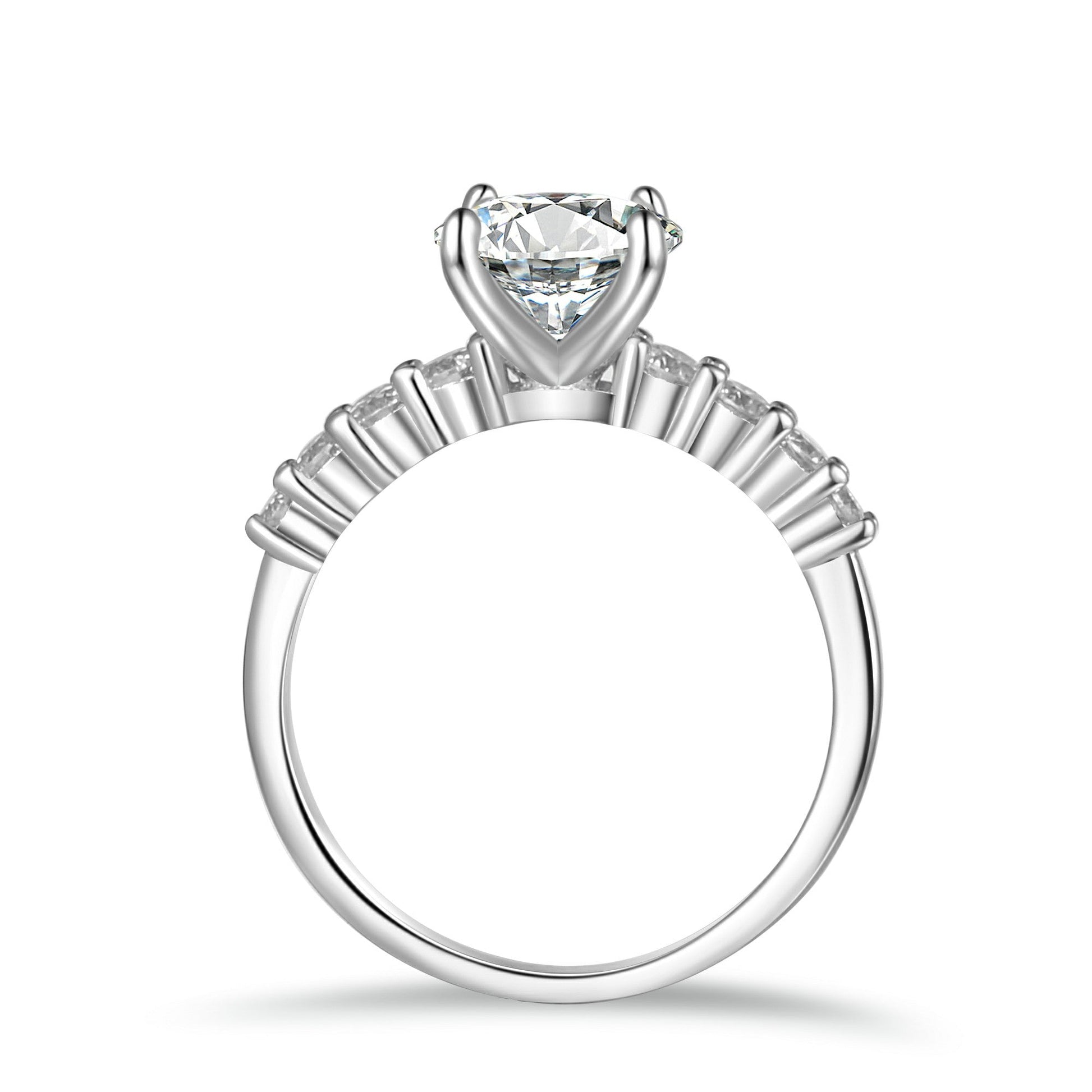 Classic Shared-Prong Round Cut Moissanite Engagement Ring