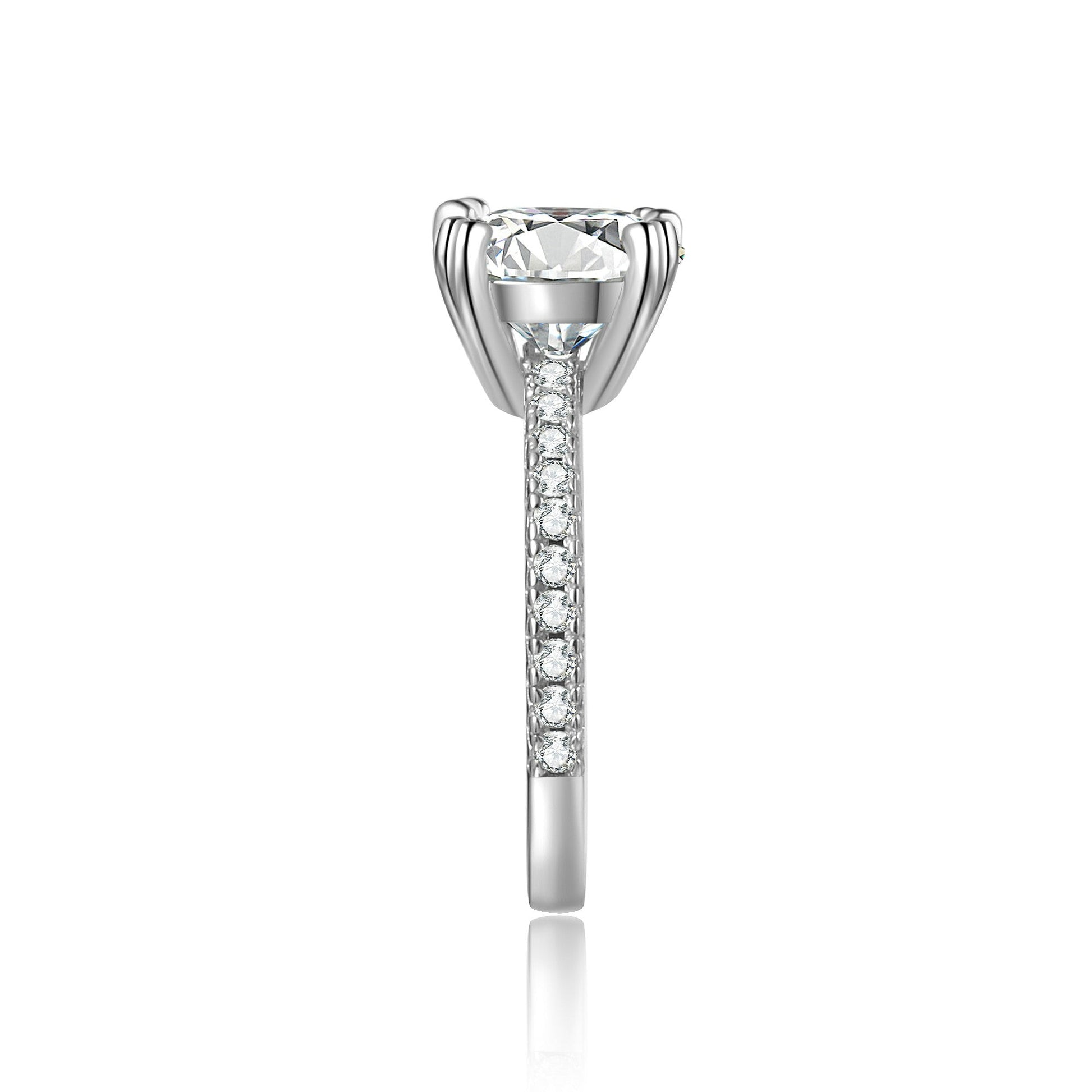 Round Cut Moissanite Engagement Ring Solitaire