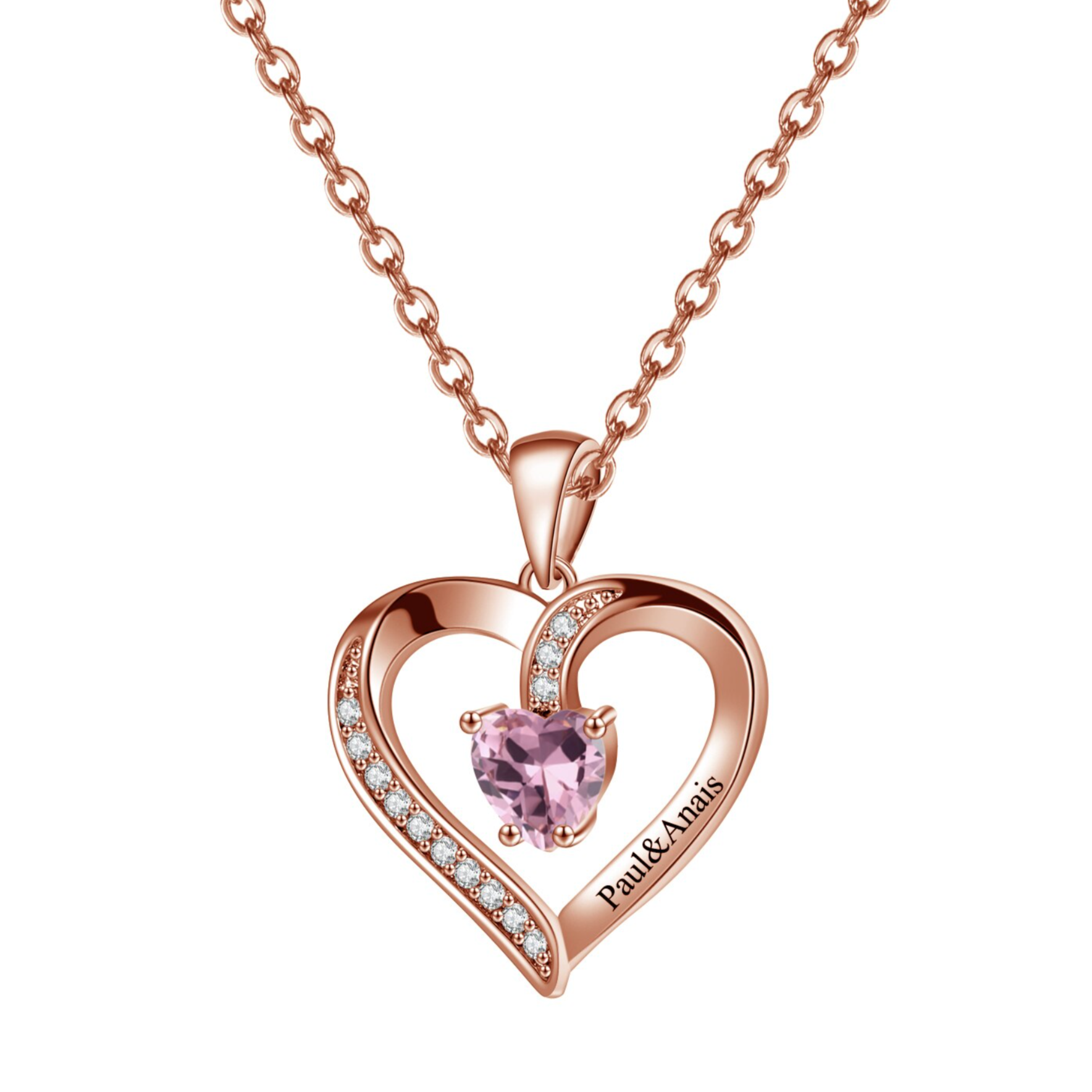 Birthstone Heart Shape Necklace