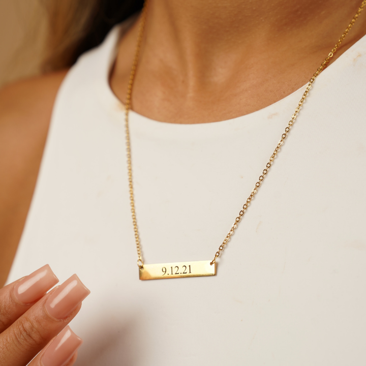 Engraved Bar Necklace