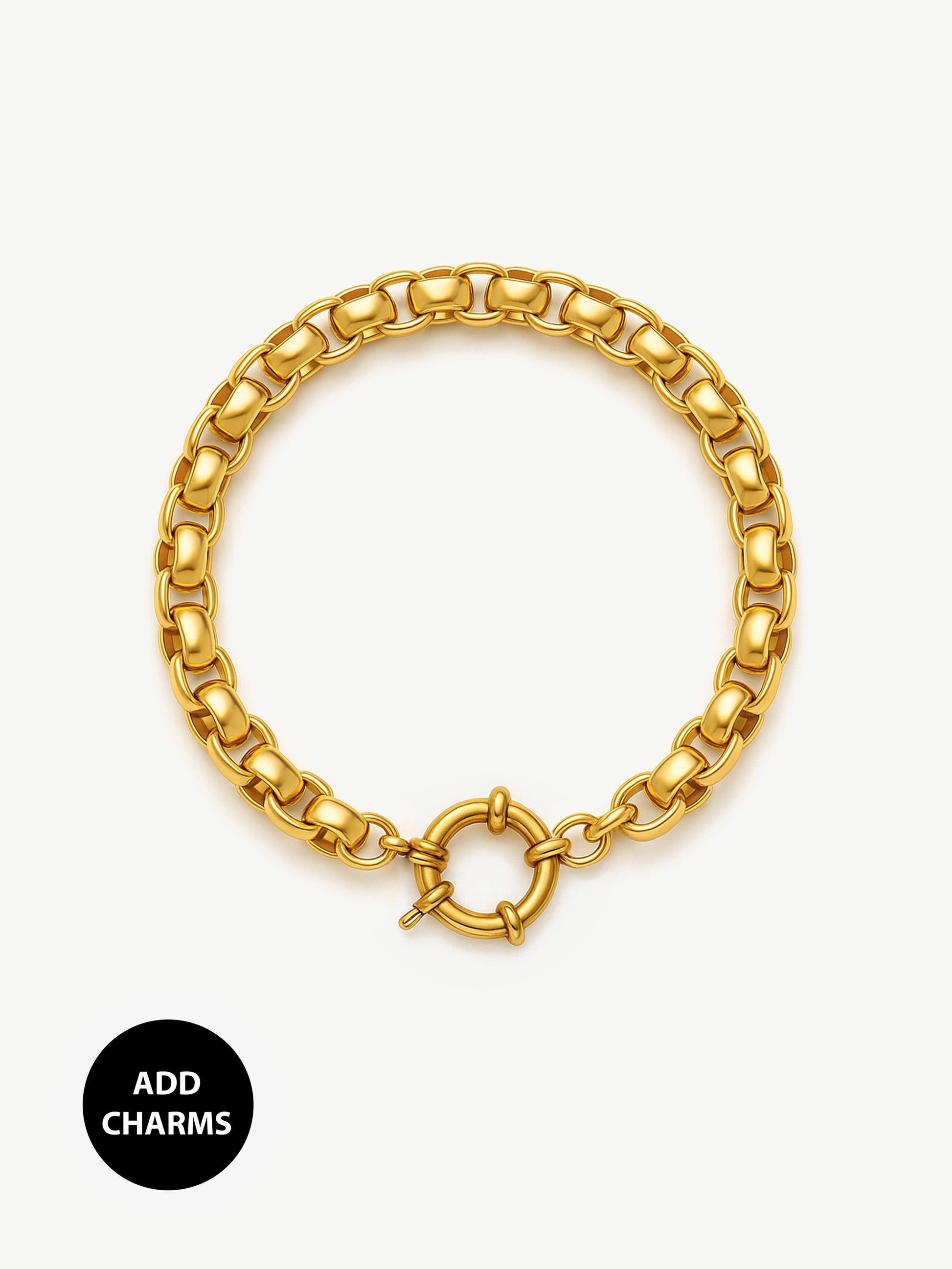 Belcher Box Chain Bracelet For Charms