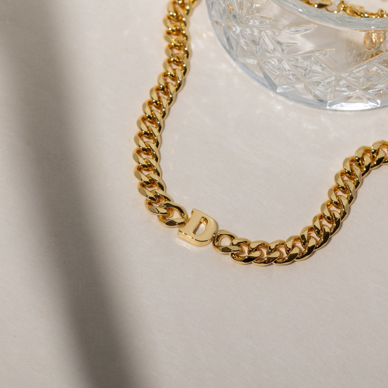 Letter Choker w/ XL Cuban Chain
