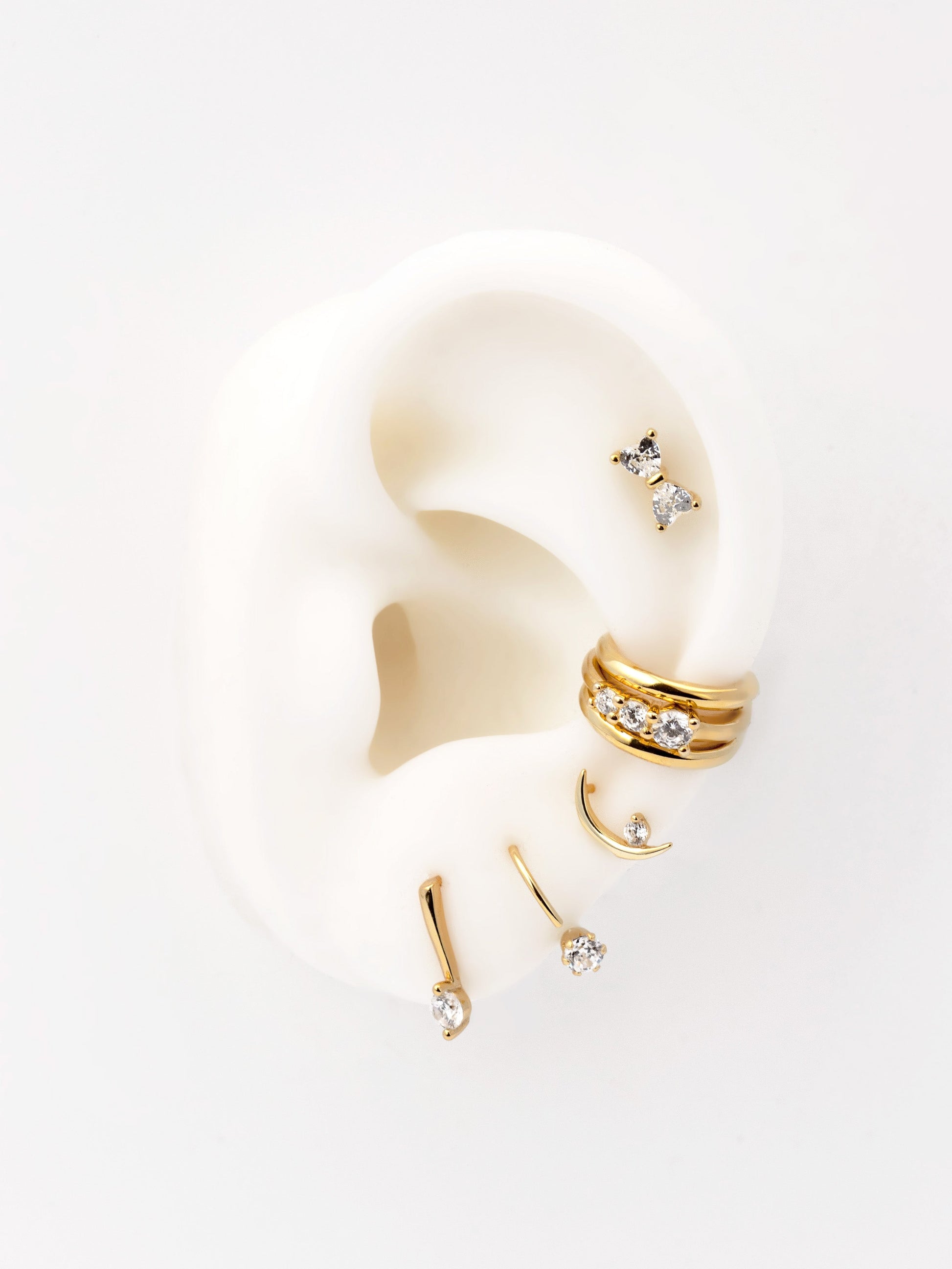 Open Threader Hoop Earrings With Tiny CZ Stone