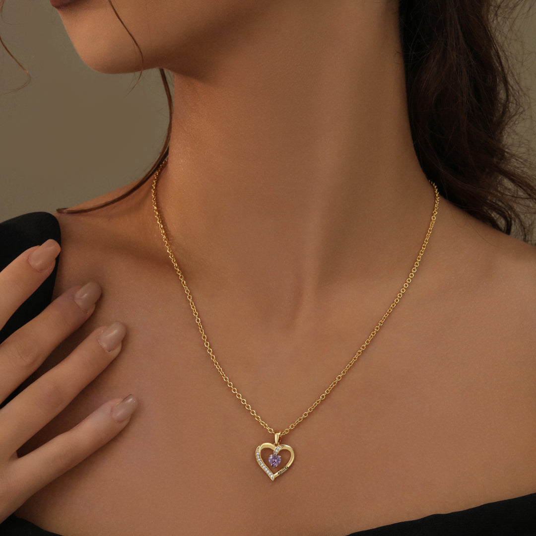 Birthstone Heart Shape Necklace