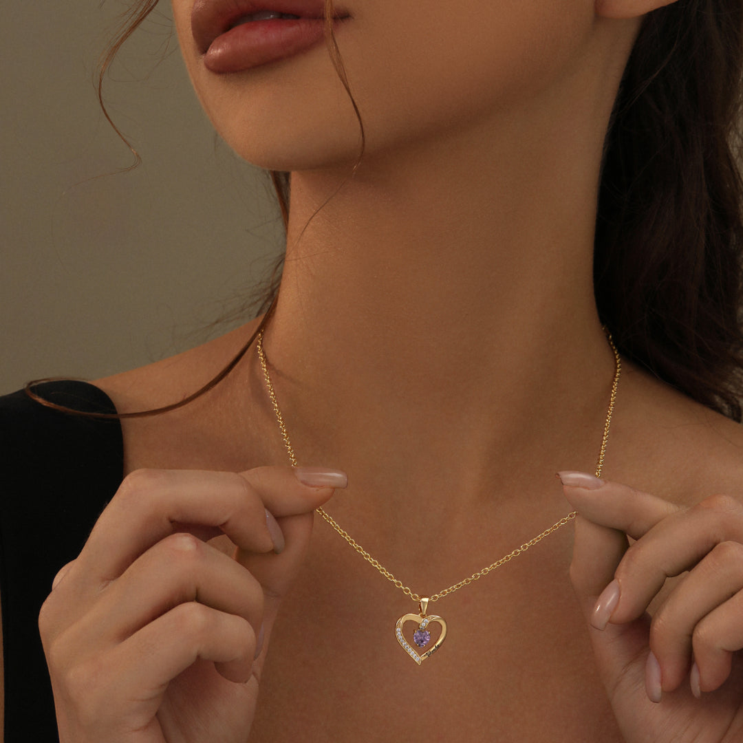 Birthstone Heart Shape Necklace