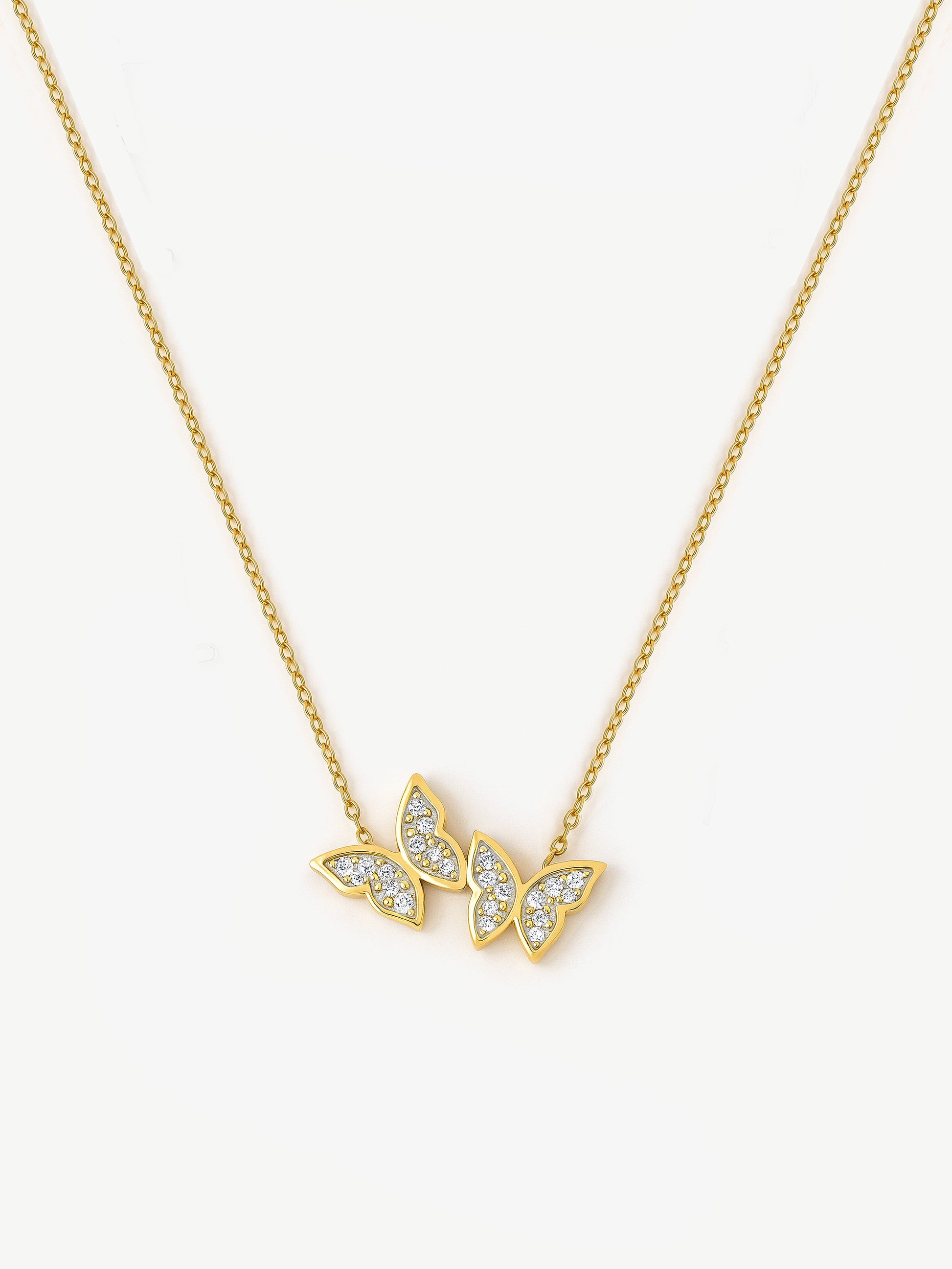 Two Butterflies Pendant Necklace
