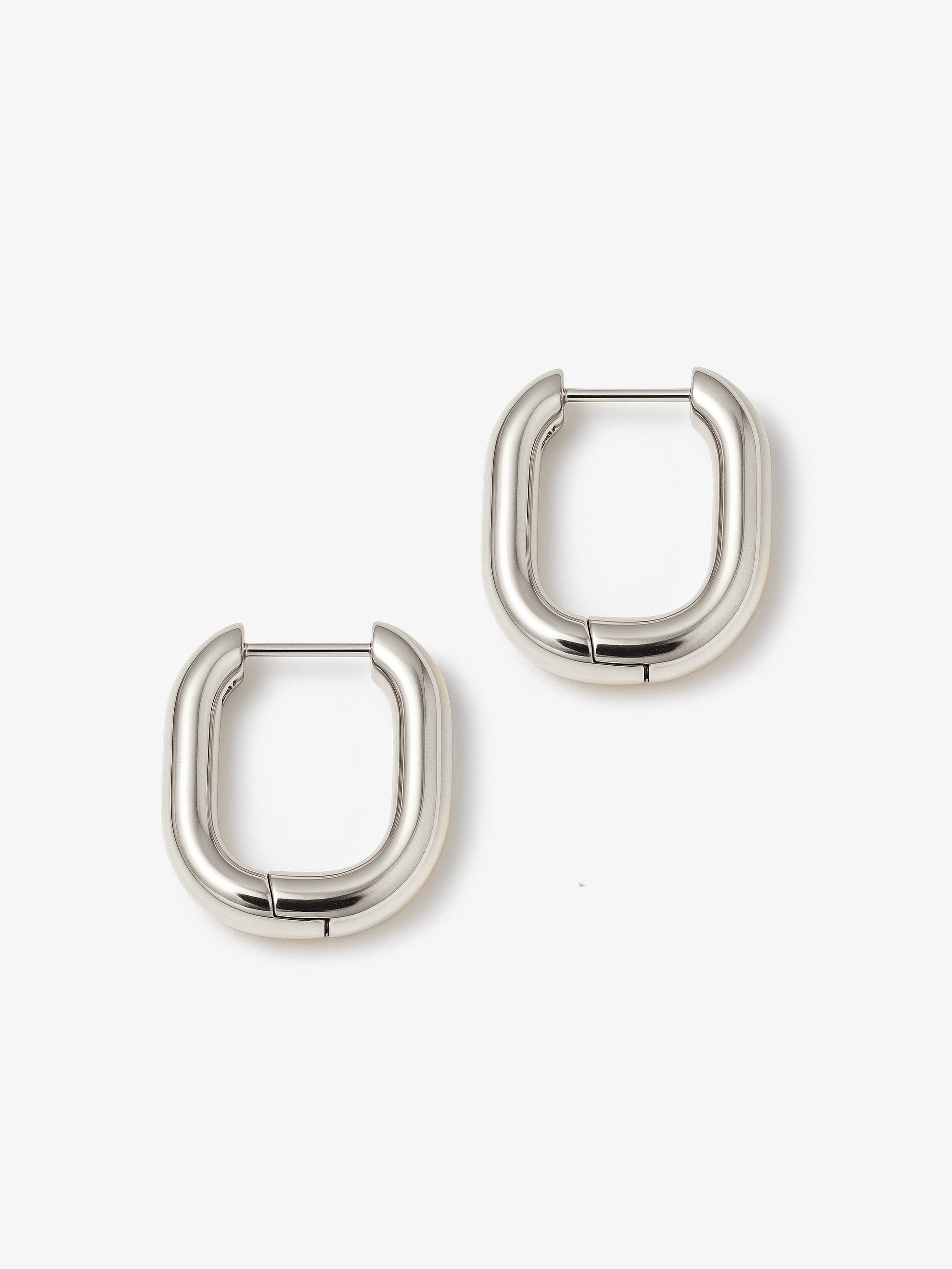 Solid Oval Hoop Earrings