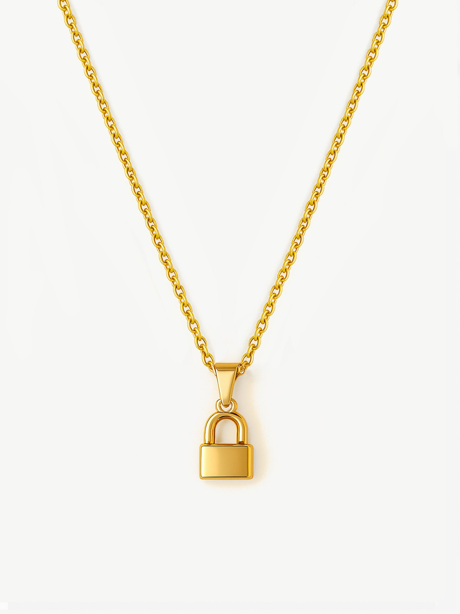 Small Padlock Pendant Necklace