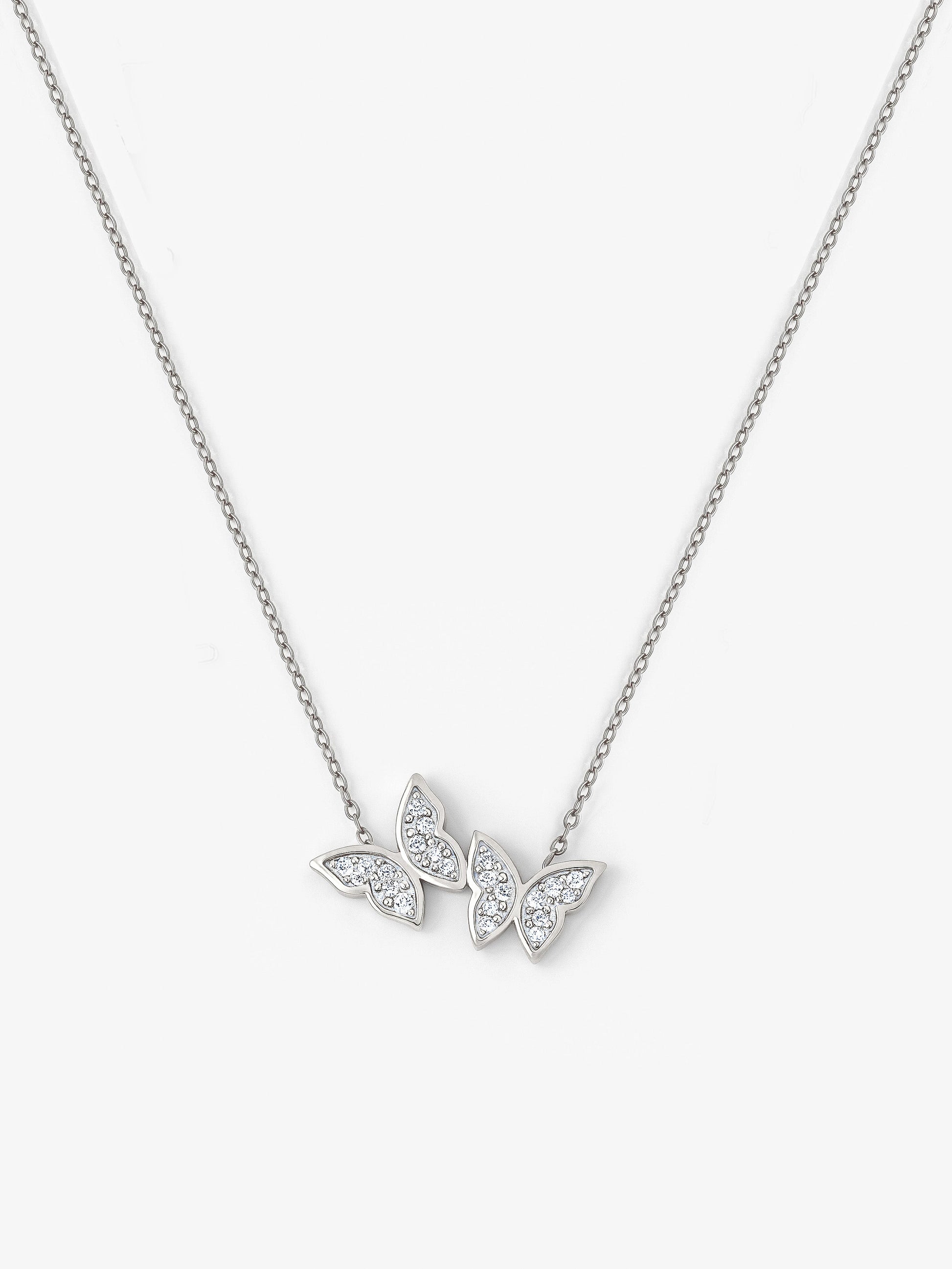 Two Butterflies Pendant Necklace