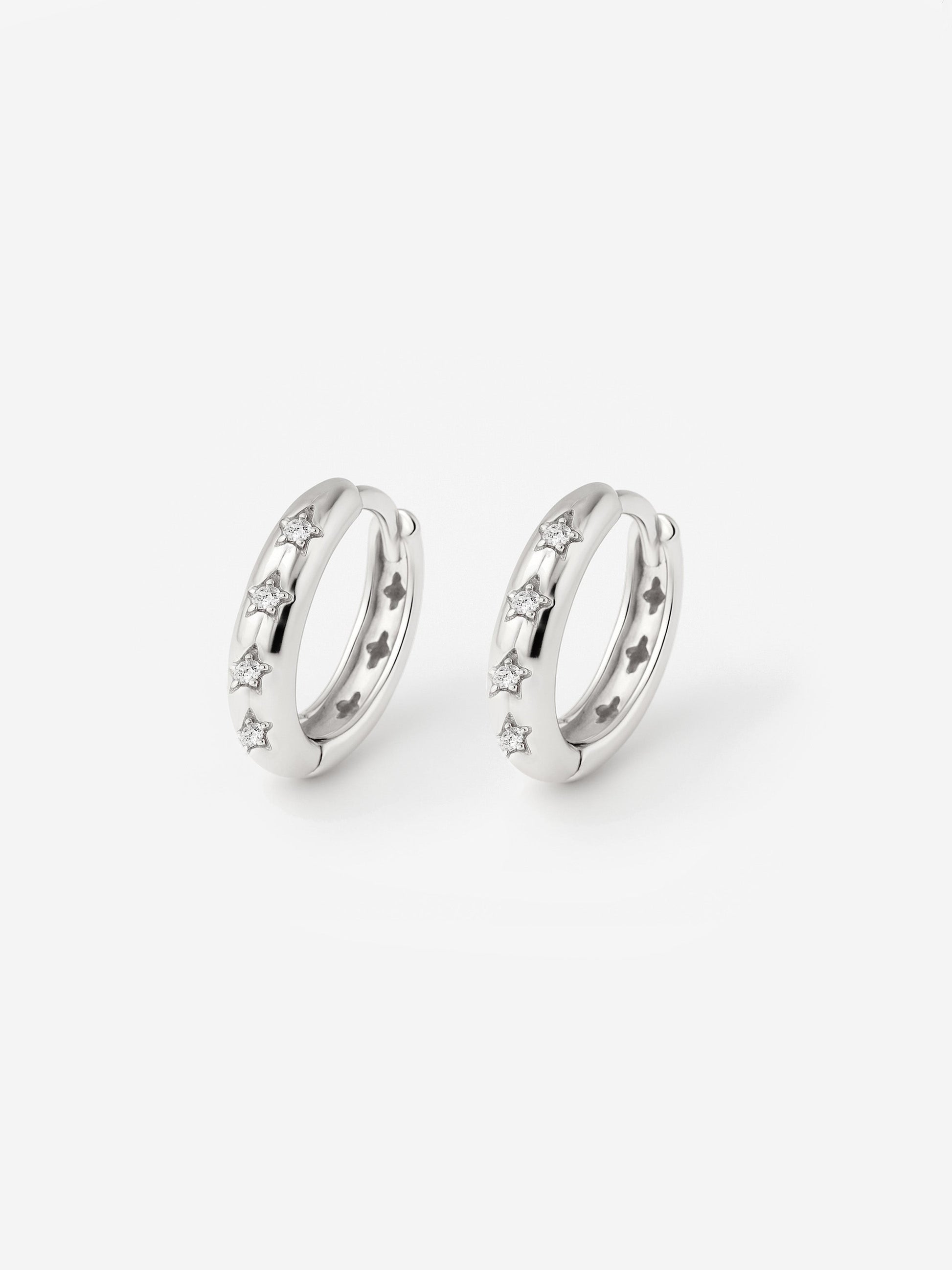 Starburst Huggie Hoop Earrings
