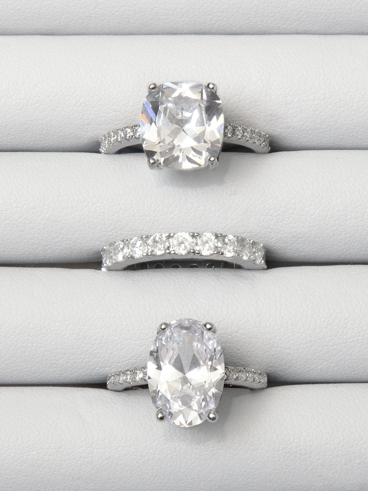 Silver Promise Ring With Large Oval Stone