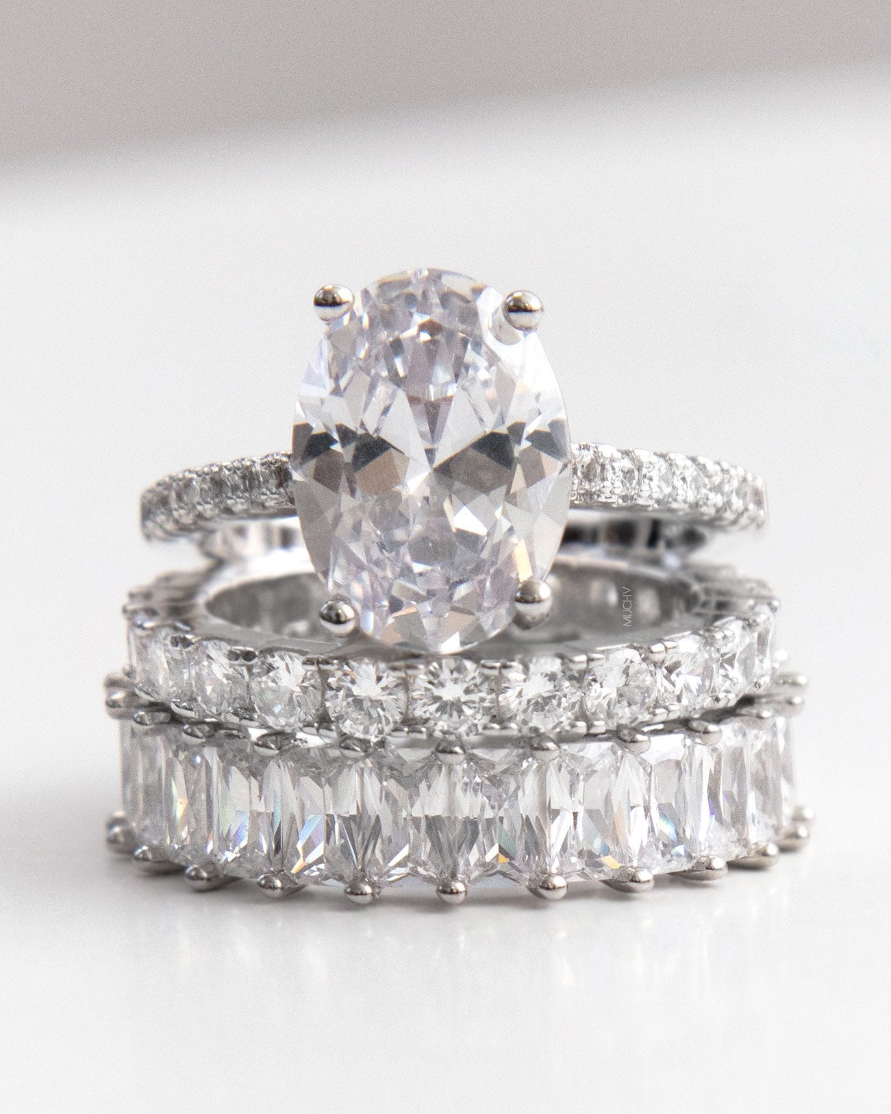Silver Promise Ring With Large Oval Stone
