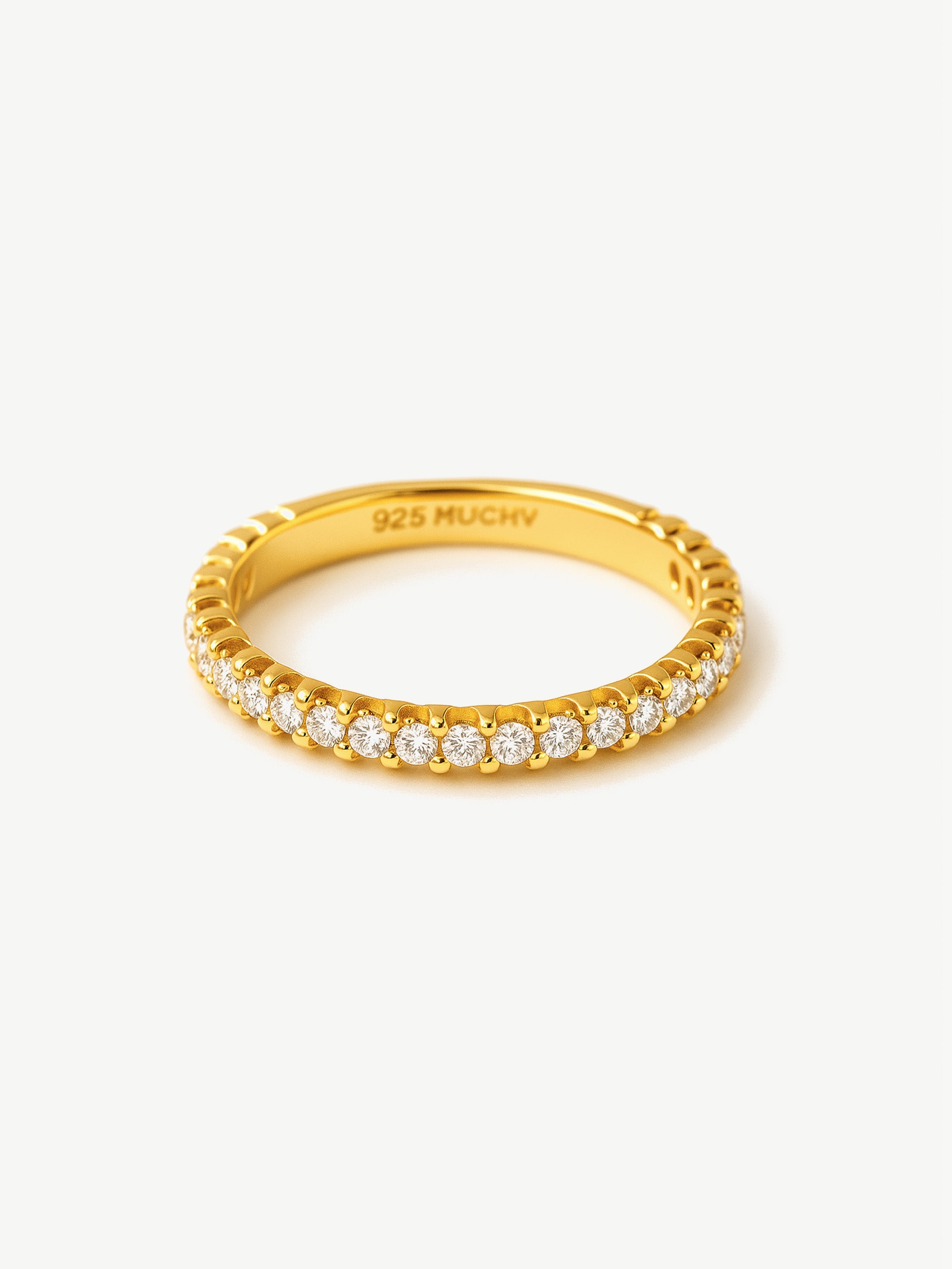 Thin Ring For Stacking With Scalloped Round Stones